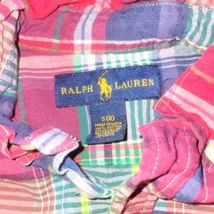 Ralph Lauren plaid, short sleeve button up shirt